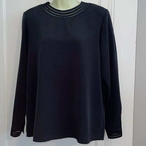 Vtg 80s Yves St. Clair black blouse - Picture 1 of 9
